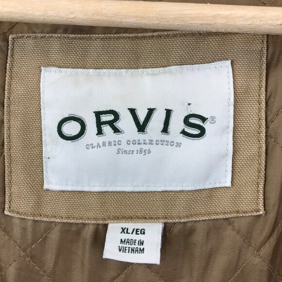 Orvis Barn Coat Jacket Tan Corduroy Collar Quilted Lining Mens XL - Picture 5 of 15